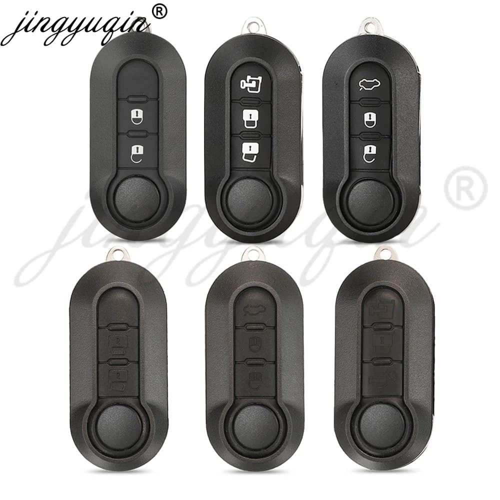 jingyuqin 2/3BTN Remote Car key Shell Case For Fiat 500 Panda Punto Bravo Ducato Peugeot Boxer Citroen Jumper Auto Uncut Blade
