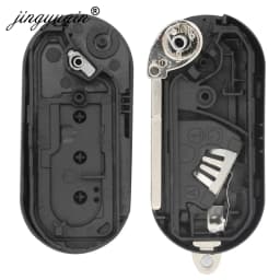 jingyuqin 2/3BTN Remote Car key Shell Case For Fiat 500 Panda Punto Bravo Ducato Peugeot Boxer Citroen Jumper Auto Uncut Blade