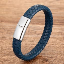 Red Black Classic Men's Leather Bracelets Charm Design Stainless Steel Magnet Bangles For Women Friendship Couple Jewelry Gifts