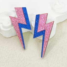 KUGUYS 18 Colors Glitter Mirror Lightning Acrylic Earrings For Women Multicolor Vintage Jewelry Summer Classic Accessories
