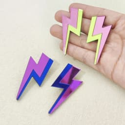 KUGUYS 18 Colors Glitter Mirror Lightning Acrylic Earrings For Women Multicolor Vintage Jewelry Summer Classic Accessories