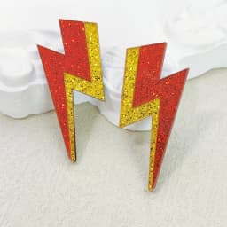 KUGUYS 18 Colors Glitter Mirror Lightning Acrylic Earrings For Women Multicolor Vintage Jewelry Summer Classic Accessories