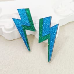 KUGUYS 18 Colors Glitter Mirror Lightning Acrylic Earrings For Women Multicolor Vintage Jewelry Summer Classic Accessories