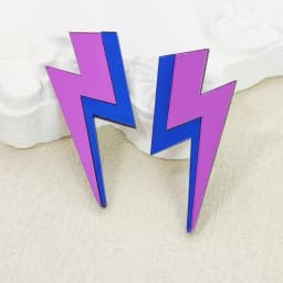 KUGUYS 18 Colors Glitter Mirror Lightning Acrylic Earrings For Women Multicolor Vintage Jewelry Summer Classic Accessories