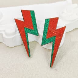 KUGUYS 18 Colors Glitter Mirror Lightning Acrylic Earrings For Women Multicolor Vintage Jewelry Summer Classic Accessories