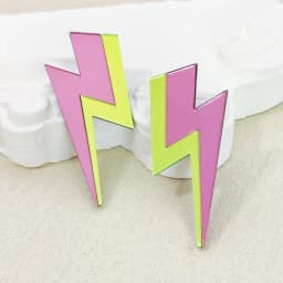 KUGUYS 18 Colors Glitter Mirror Lightning Acrylic Earrings For Women Multicolor Vintage Jewelry Summer Classic Accessories