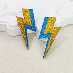 KUGUYS 18 Colors Glitter Mirror Lightning Acrylic Earrings For Women Multicolor Vintage Jewelry Summer Classic Accessories