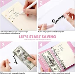 Budget Planner 2026 Cash Envelope Savings Money 6 Holes Binder for Financial Management A7 Loose-leaf Notebook Binder Housing