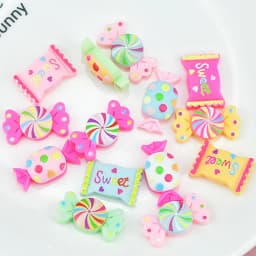 Resin 3D Sweet Colorful Dot Candy Flatback Cabochon Simulation Foods 20pcs Scrapbook Crafts DIY Accessory Decor Figurines OM230T
