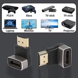 Nku 8K@60Hz/4K@120Hz HDR 90 Degree HDMI-compatible Male To Female Adapter Coupler L-Shaped Extender for Laptop PC HDTV Monitor