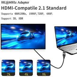 Nku 8K@60Hz/4K@120Hz HDR 90 Degree HDMI-compatible Male To Female Adapter Coupler L-Shaped Extender for Laptop PC HDTV Monitor