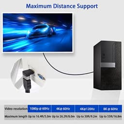 Nku 8K@60Hz/4K@120Hz HDR 90 Degree HDMI-compatible Male To Female Adapter Coupler L-Shaped Extender for Laptop PC HDTV Monitor