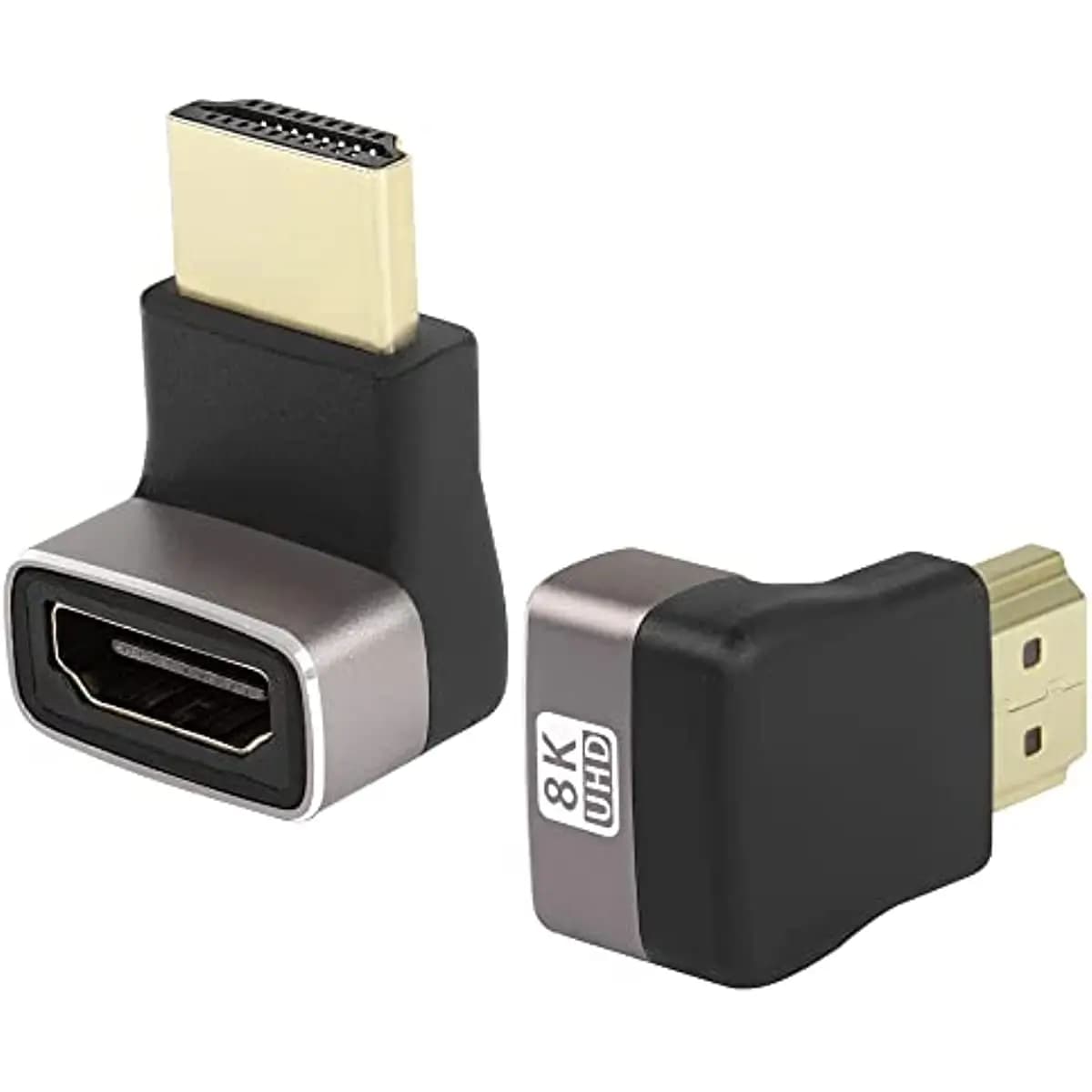 Nku 8K@60Hz/4K@120Hz HDR 90 Degree HDMI-compatible Male To Female Adapter Coupler L-Shaped Extender for Laptop PC HDTV Monitor