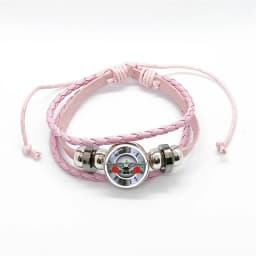 Latest Guns N Roses Rock Band Bracelet Punk Guns and Roses Band Logo Print Glass Gem Handmade Multilayer Braided Bangle Gift