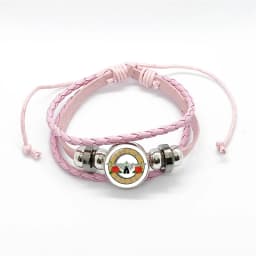 Latest Guns N Roses Rock Band Bracelet Punk Guns and Roses Band Logo Print Glass Gem Handmade Multilayer Braided Bangle Gift