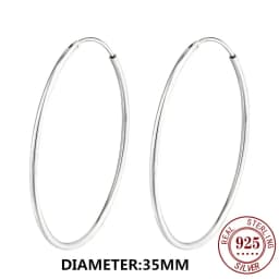 Senlissi - Platinum Hoop Earrings for Women, 925 Sterling Silver Jewelry Female Fashion Ear Rings Cерьги Kольцаv For Gift L007