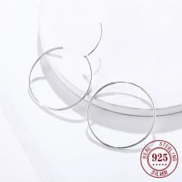 Senlissi - Platinum Hoop Earrings for Women, 925 Sterling Silver Jewelry Female Fashion Ear Rings Cерьги Kольцаv For Gift L007