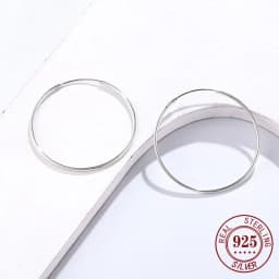 Senlissi - Platinum Hoop Earrings for Women, 925 Sterling Silver Jewelry Female Fashion Ear Rings Cерьги Kольцаv For Gift L007