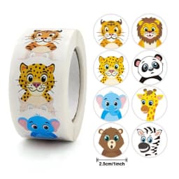 100-500pc Stickers Rolling Animal Roll Stickers Small Cute Game Sticker DIY Gift Sealing Label Decoration