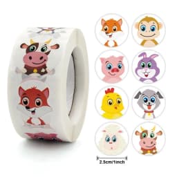 100-500pc Stickers Rolling Animal Roll Stickers Small Cute Game Sticker DIY Gift Sealing Label Decoration