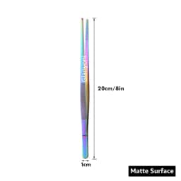 Colorful 8/12-Inch Kitchen Tongs, Stainless Steel Culinary Precision Tweezer Cooking Tongs for BBQ, Food Styling & Baking Decor