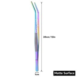 Colorful 8/12-Inch Kitchen Tongs, Stainless Steel Culinary Precision Tweezer Cooking Tongs for BBQ, Food Styling & Baking Decor