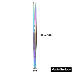Colorful 8/12-Inch Kitchen Tongs, Stainless Steel Culinary Precision Tweezer Cooking Tongs for BBQ, Food Styling & Baking Decor