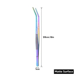 Colorful 8/12-Inch Kitchen Tongs, Stainless Steel Culinary Precision Tweezer Cooking Tongs for BBQ, Food Styling & Baking Decor