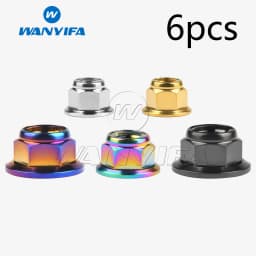 Wanyifa Titanium Nut M6/M8/M10/M12 Flange Lock Nuts for Cycling Modification 6pcs
