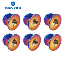 Wanyifa Titanium Nut M6/M8/M10/M12 Flange Lock Nuts for Cycling Modification 6pcs