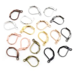 30-50pcs/lot Gold Silver French Lever Earring Hooks Wire Settings Base Hoops Earrings For DIY Jewelry Making Supplies Wholesale