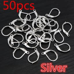 30-50pcs/lot Gold Silver French Lever Earring Hooks Wire Settings Base Hoops Earrings For DIY Jewelry Making Supplies Wholesale