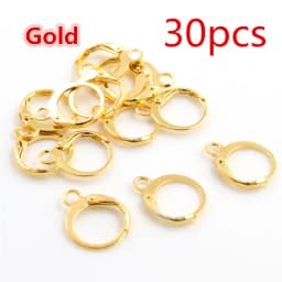 30-50pcs/lot Gold Silver French Lever Earring Hooks Wire Settings Base Hoops Earrings For DIY Jewelry Making Supplies Wholesale