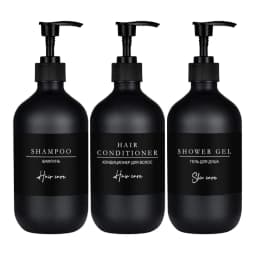 500ml/16oz Shower Soap Dispenser Refillable Shampoo Dish Soap Bottles Minimalist Black Lotion Bottle for Bathroom/Kitchen