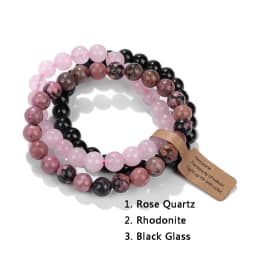 3PCS Natural Stone Bracelet Rose Quartzs Opal Turquoises Amethysts Hematite Jaspers Bracelets for Women Men Gift Jewelry Set