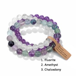 3PCS Natural Stone Bracelet Rose Quartzs Opal Turquoises Amethysts Hematite Jaspers Bracelets for Women Men Gift Jewelry Set