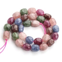 9x11mm Oval Natural Stone Apatite Tourmaline Peridot Bead Smooth Loose Beads for Jewelry Making Supplier DIY Charm Bracelet 15''