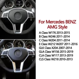 Car Steering Wheel Chrome Trim Cover For Mercedes Benz AMG C E GLK GLA CLA Class W176 W204 W212 W156 W218 A09946400139107