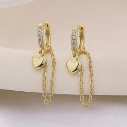CIAXY Silver Color Heart-shaped Charm Earrings for Women Temperament Tassel Chain Ear Buckle Korean Fashion Jewelry