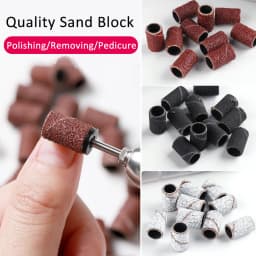 50/100pcs Nail Sanding Ring Bands Electric Manicure Nail Drill Bits 80/120/180/240 Grit UV Gel Polish Removal Accessory Tool