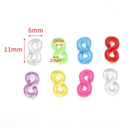 500pcs 11x6mm Colorful Rubber S Clips Connector Clasp Hook for Jewelry Making DIY Findings