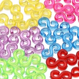 500pcs 11x6mm Colorful Rubber S Clips Connector Clasp Hook for Jewelry Making DIY Findings