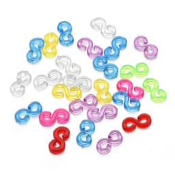 500pcs 11x6mm Colorful Rubber S Clips Connector Clasp Hook for Jewelry Making DIY Findings