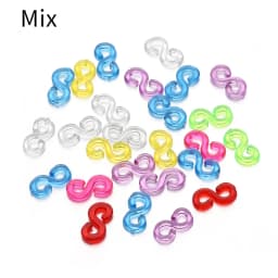 500pcs 11x6mm Colorful Rubber S Clips Connector Clasp Hook for Jewelry Making DIY Findings
