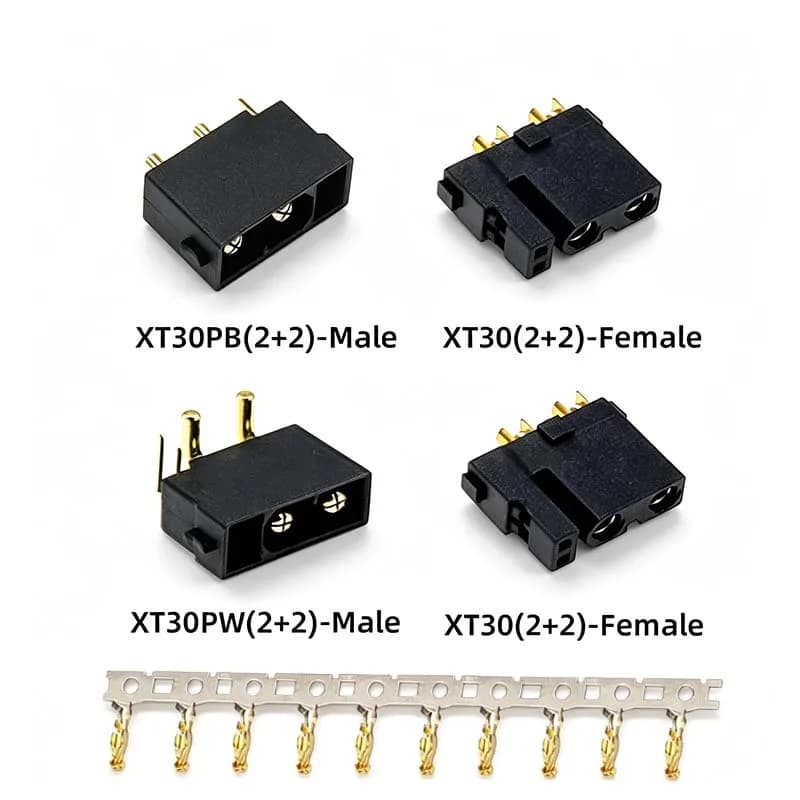 5PCS Amass XT30(2+2)-F XT30PB(2+2)-M XT30PW(2+2)-M Gold Plated Plug with Signal Pin XT30U Adapter for RC Drone Aircraft Mode