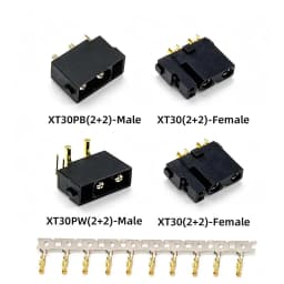 5PCS Amass XT30(2+2)-F XT30PB(2+2)-M XT30PW(2+2)-M Gold Plated Plug with Signal Pin XT30U Adapter for RC Drone Aircraft Mode