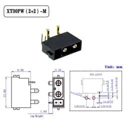 5PCS Amass XT30(2+2)-F XT30PB(2+2)-M XT30PW(2+2)-M Gold Plated Plug with Signal Pin XT30U Adapter for RC Drone Aircraft Mode