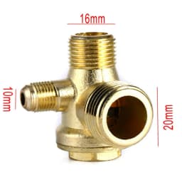 200mm Air Compressor Check Valve Exhaust Tube 3-Port Zinc Alloy Check Valve For Tube Connecting Air Compressor Parts Accessories