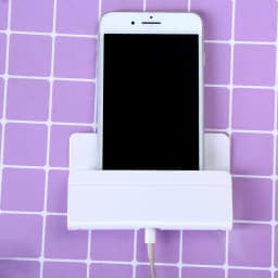 New Punch Free Wall Mounted Organizer Storage Box Remote Control Mobile Phone Plug Holder Charging Multifunction Hook