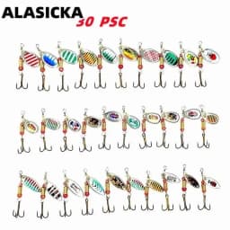 ZWICKE 30pcs Spinner Fishing Lure Kit Metal Sequin Spoon Hard Bait Fishing Wobblers Set Fishing Tackle Isca Atificial Lure Pesca
